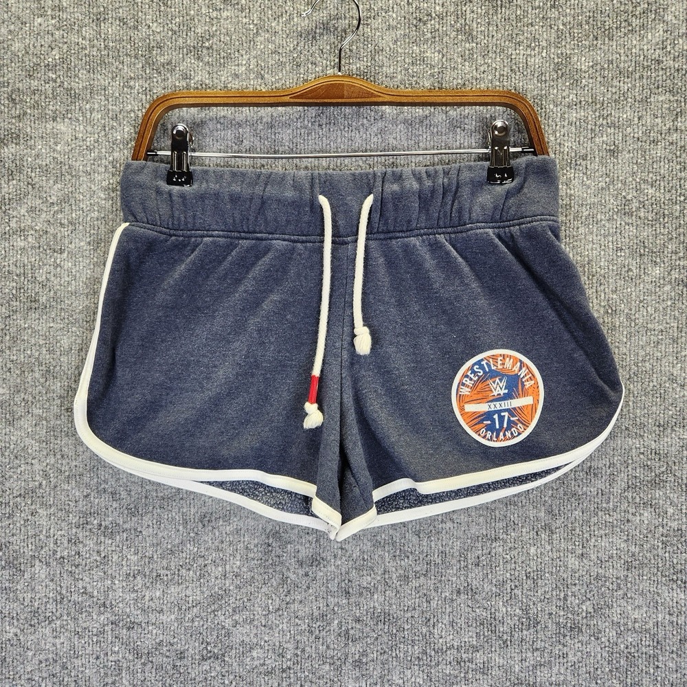 Wrestlemania Shorts Girls XL Blue Sweatshirts Drawstring Orlando 17 Running Gym